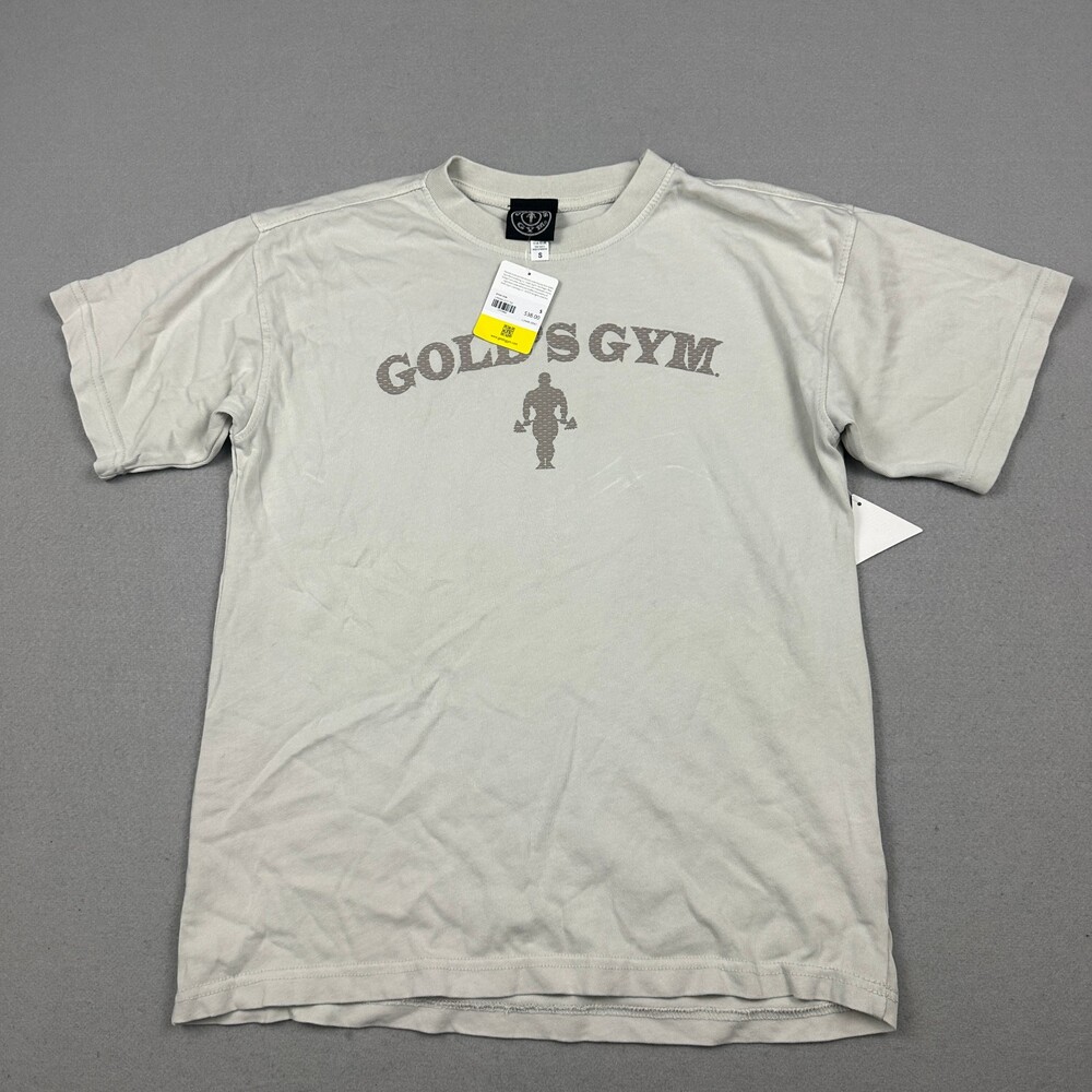 Gold's Gym Shirt Men Small Gray Solid Crewneck Pullover Tee Athletic Workout S *